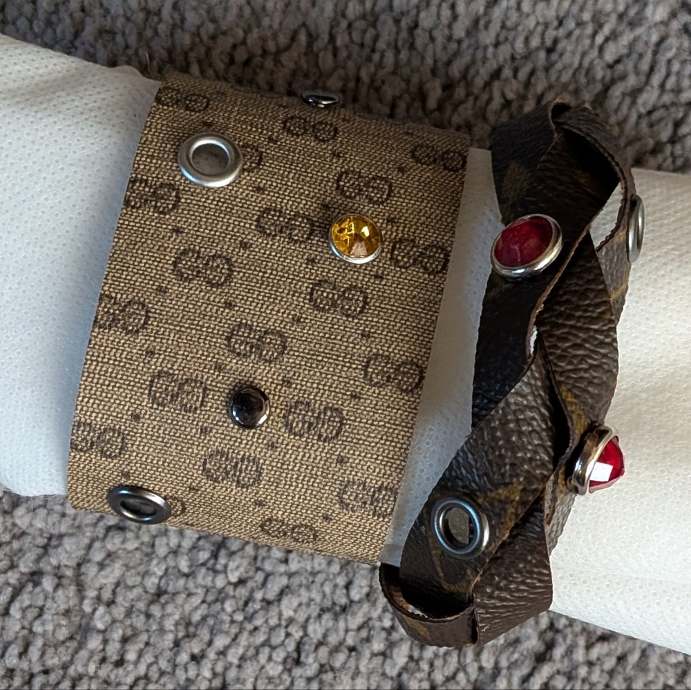 Upcycled Authentic Canvas Bracelet From Garment Bag